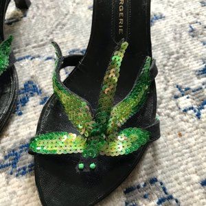 ROBERT CLERGERIE: Sz 6 Rare GREEN DragonFly Heel